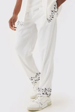 Elasticated Waist Satin Hem Detail Straight Trouser | BoohooMAN UK