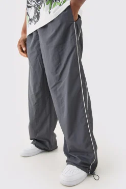 Elasticated Waist Side Stripe Parachute Pants | BoohooMAN UK