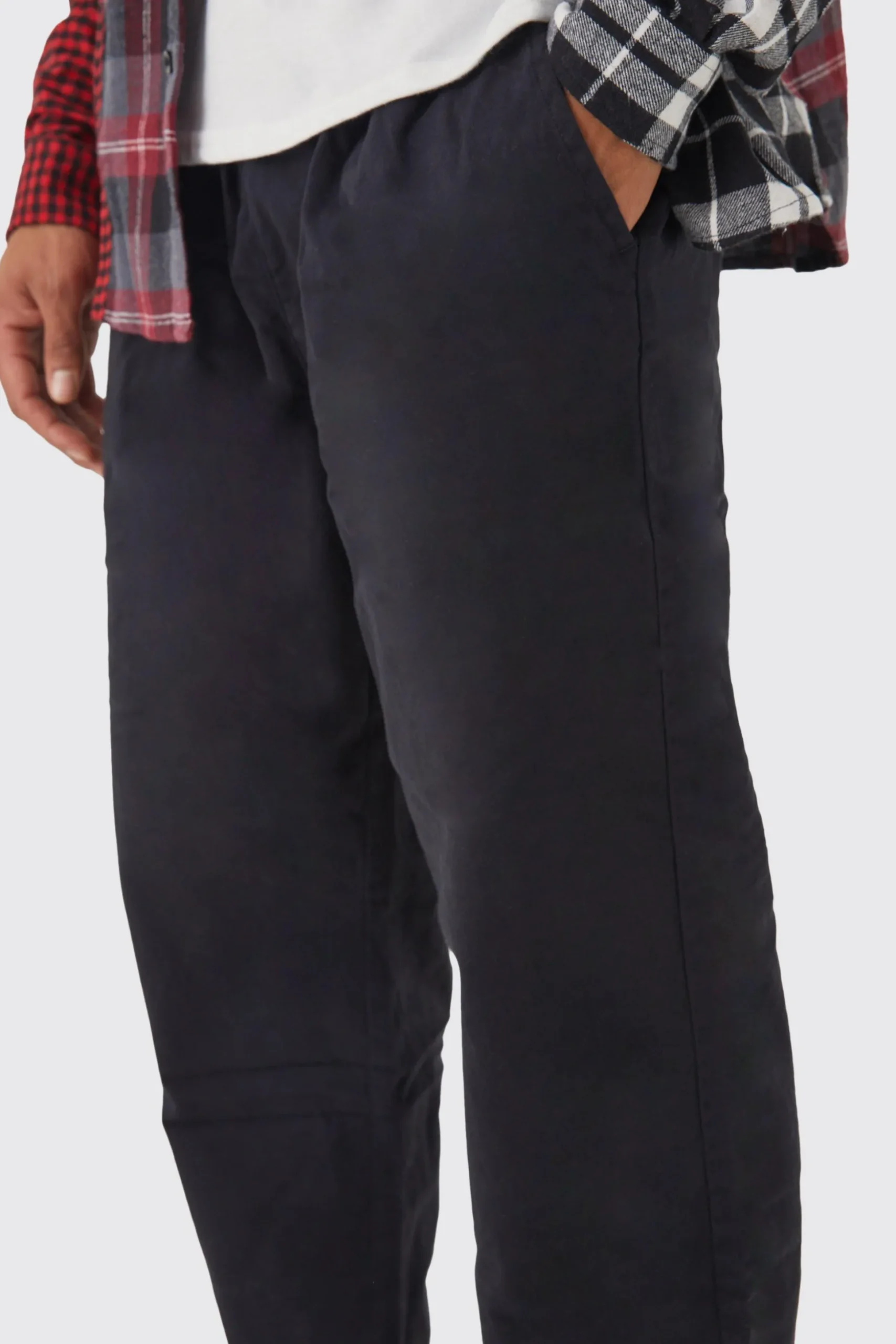 Elasticated Waist Skate Chino Trouser | BoohooMAN UK
