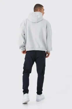 Elasticated Waist Skinny Fit Cargo Trouser | BoohooMAN UK