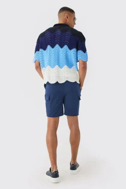 Elasticated Waist Skinny Fit Cargo Shorts | BoohooMAN UK