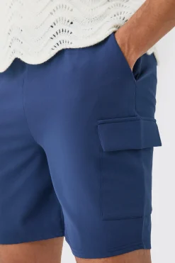 Elasticated Waist Skinny Fit Cargo Shorts | BoohooMAN UK