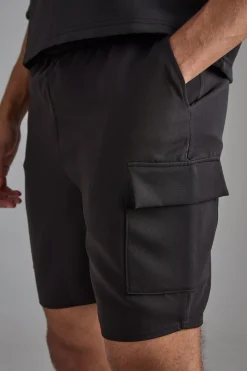 Elasticated Waist Skinny Fit Cargo Shorts | BoohooMAN UK