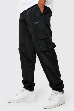 Elasticated Waist Slim Fit Man Shell Cargo Jogger | BoohooMAN UK