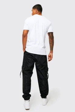 Elasticated Waist Slim Fit Man Shell Cargo Jogger | BoohooMAN UK