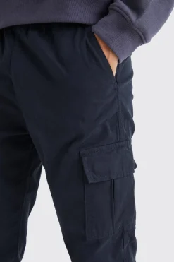 Elasticated Waist Slim Fit Cargo Trouser | BoohooMAN UK