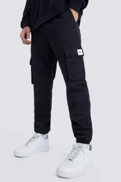 Elasticated Waist Slim Fit Buckle Cargo Trouser | BoohooMAN UK