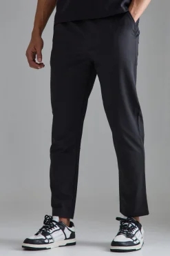 Elasticated Waist Slim Fit Smart Trousers | BoohooMAN UK