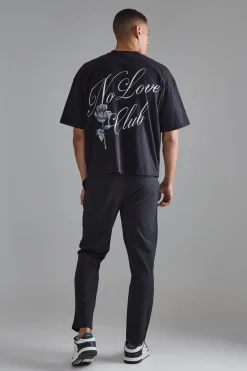 Elasticated Waist Slim Fit Smart Trousers | BoohooMAN UK