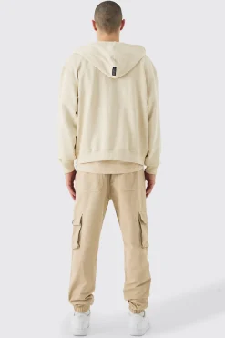Elasticated Waist Slim Fit Badge Cargo Jogger | BoohooMAN UK