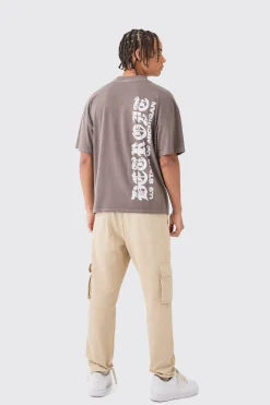 Elasticated Waist Slim Fit Branded Cargo Jogger | BoohooMAN UK