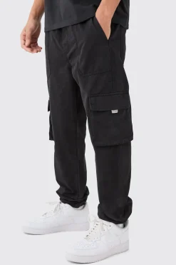 Elasticated Waist Slim Fit Branded Cargo Jogger | BoohooMAN UK