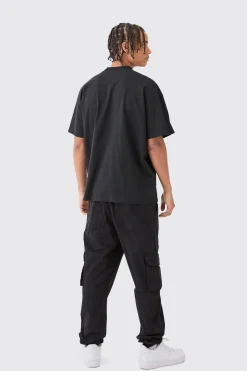 Elasticated Waist Slim Fit Branded Cargo Jogger | BoohooMAN UK