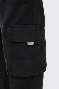 Elasticated Waist Slim Fit Branded Cargo Jogger | BoohooMAN UK