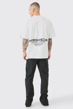 Elasticated Waist Slim Fit Cargo Split Hem Trouser | BoohooMAN UK