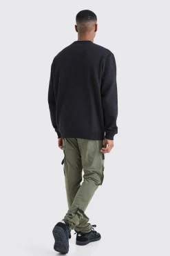 Elasticated Waist Slim Multi Cargo Strap Trouser | BoohooMAN UK