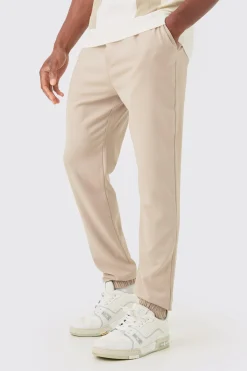 Elasticated Waist Slim Smart Jogger | BoohooMAN UK