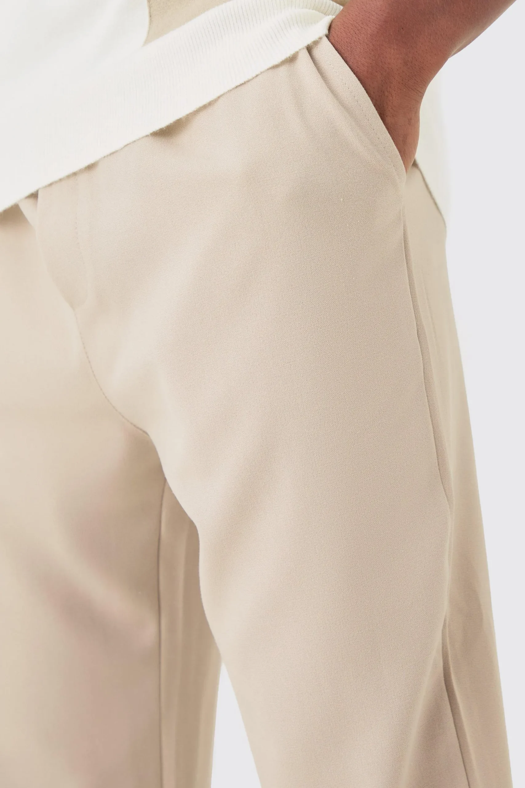 Elasticated Waist Slim Smart Jogger | BoohooMAN UK