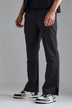 Elasticated Waist Split Hem Smart Trousers | BoohooMAN UK