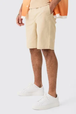 Elasticated Waist Stone Relaxed Fit Shorts | BoohooMAN UK