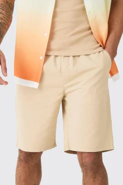 Elasticated Waist Stone Relaxed Fit Shorts | BoohooMAN UK