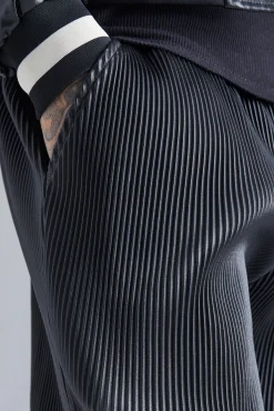 Elasticated Waist Straight Fit Pu Trousers | BoohooMAN UK