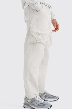 Elasticated Waist Straight Leg 3d Cargo Trousers | BoohooMAN UK