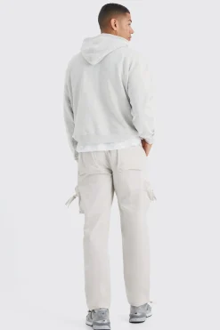 Elasticated Waist Straight Leg 3d Cargo Trousers | BoohooMAN UK