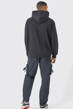 Elasticated Waist Straight Leg 3d Cargo Trousers | BoohooMAN UK