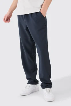 Elasticated Waist Straight Fit Trousers | BoohooMAN UK