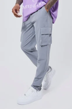 Elasticated Waist Technical Stretch Golf Skinny Cargo Trouser | BoohooMAN UK