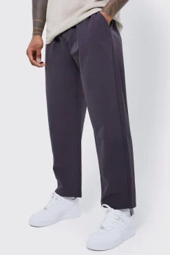 Elasticated Waist Technical Stretch Relaxed Cropped Trouser | BoohooMAN UK