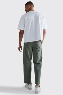 Elasticated Waist Technical Stretch Relaxed Cropped Trouser | BoohooMAN UK