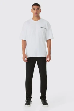 Elasticated Waist Technical Stretch Slim Trouser | BoohooMAN UK