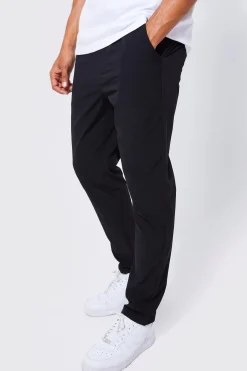 Elasticated Waist Technical Golf Stretch Slim Trouser | BoohooMAN UK