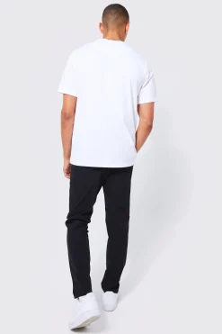Elasticated Waist Technical Golf Stretch Slim Trouser | BoohooMAN UK