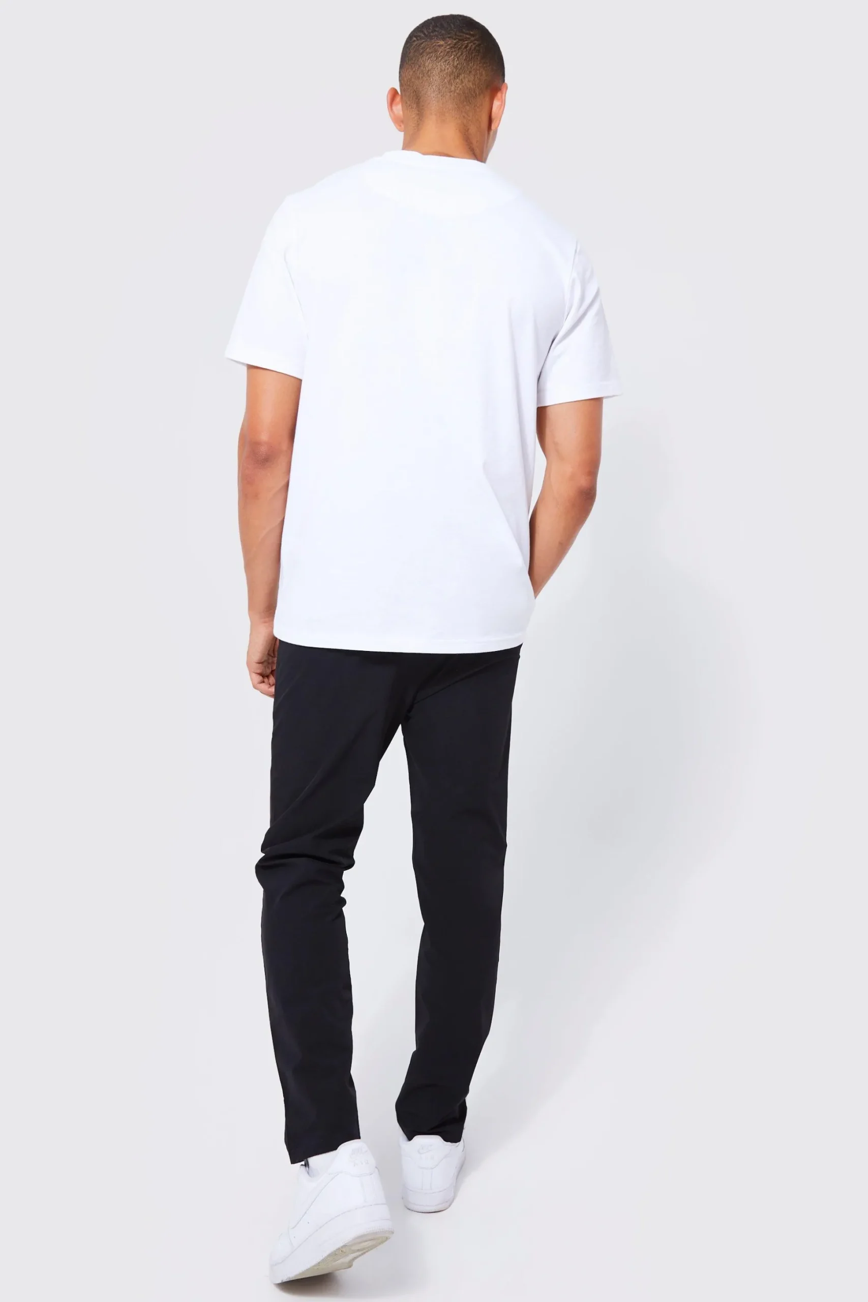 Elasticated Waist Technical Golf Stretch Slim Trouser | BoohooMAN UK