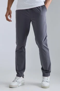 Elasticated Waist Technical Stretch Slim Trouser | BoohooMAN UK