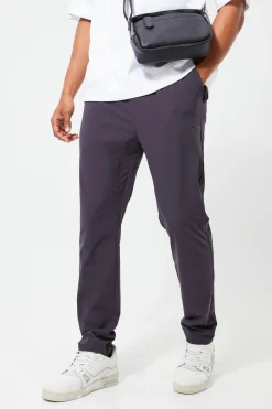 Elasticated Waist Technical Stretch Slim Trouser | BoohooMAN UK