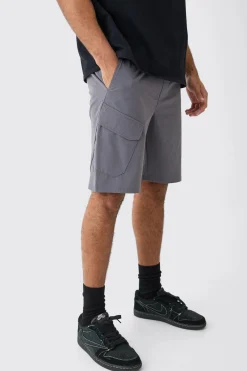 Elasticated Waist Technical Stretch Cargo Short | BoohooMAN UK