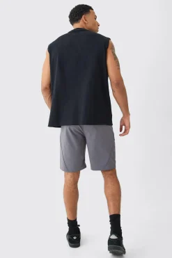 Elasticated Waist Technical Stretch Cargo Short | BoohooMAN UK