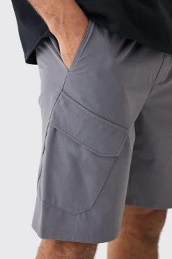 Elasticated Waist Technical Stretch Cargo Short | BoohooMAN UK