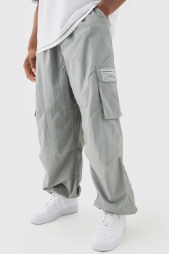 Elasticated Waist Woven Tab Parachute Pants | BoohooMAN UK