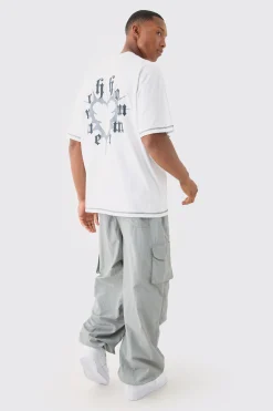 Elasticated Waist Woven Tab Parachute Pants | BoohooMAN UK