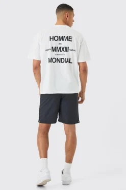 Elasticated Waist Zip Detail Relaxed Shell Short | BoohooMAN UK