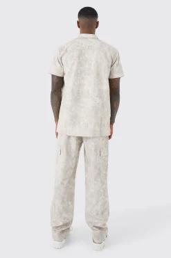 Elasticated Waistband Camo Cargo Trouser | BoohooMAN UK