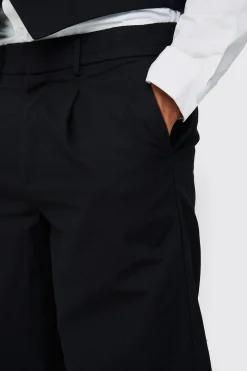 Elasticated Waistband Linen Blend Wide Leg Trousers | BoohooMAN UK