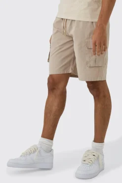 Elasticated Waistband Ripstop Relaxed Cargo Short | BoohooMAN UK