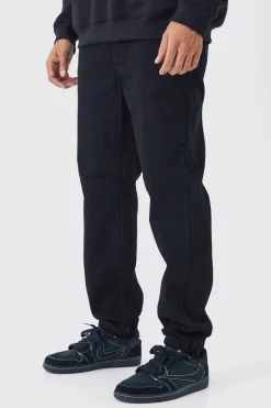 Elasticated Waistband Straight Fit Denim Joggers | BoohooMAN UK