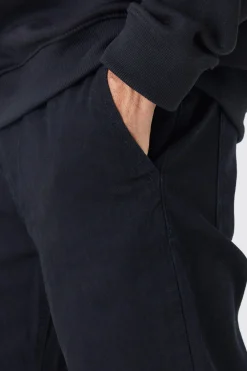 Elasticated Waistband Straight Fit Denim Joggers | BoohooMAN UK